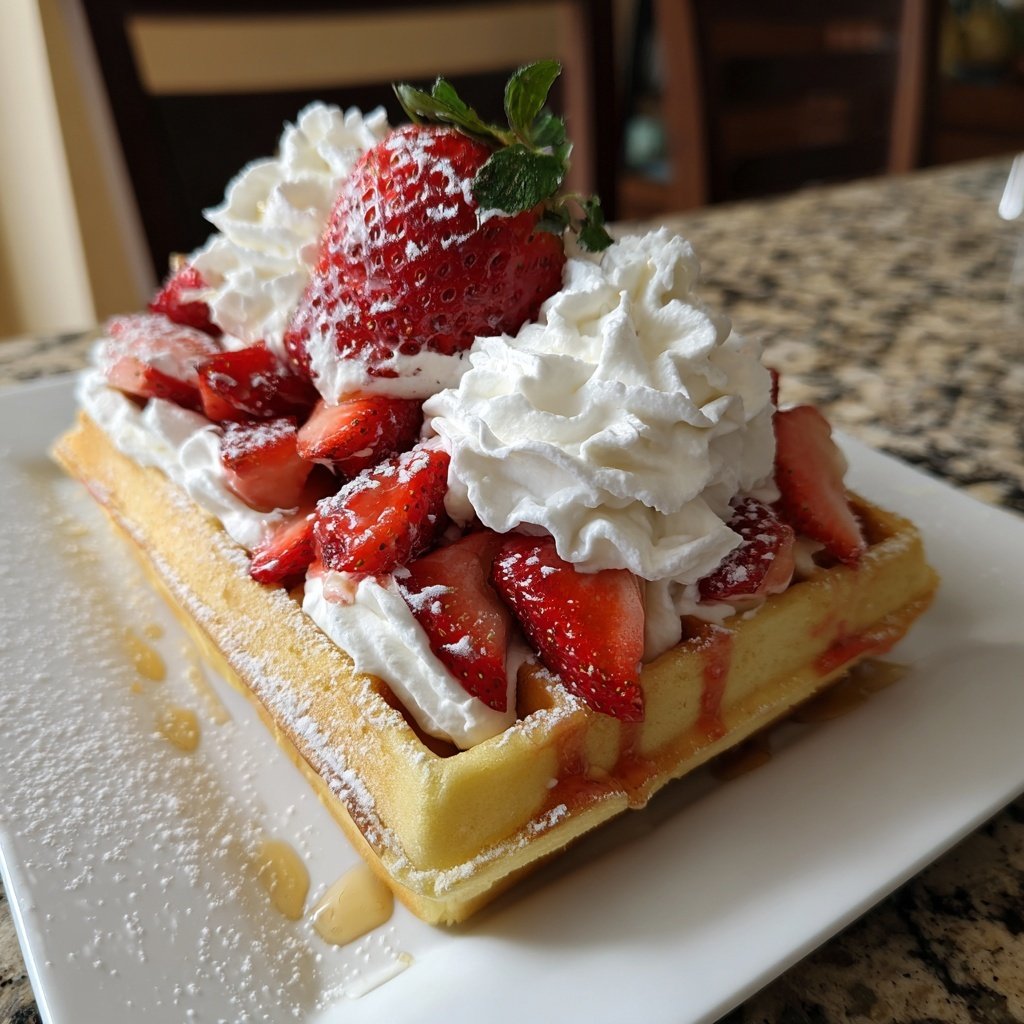 Strawberry Shortcake Waffles