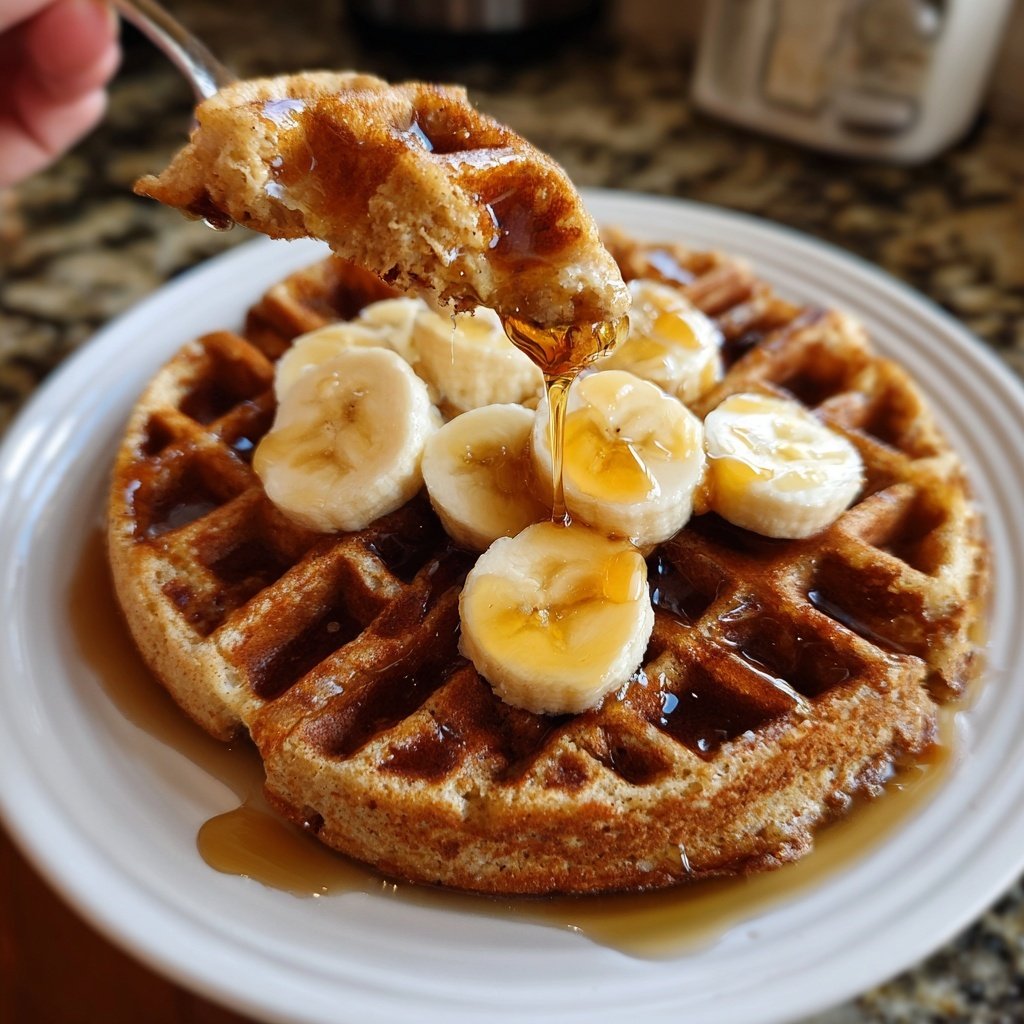 High Protein Banana Waffles