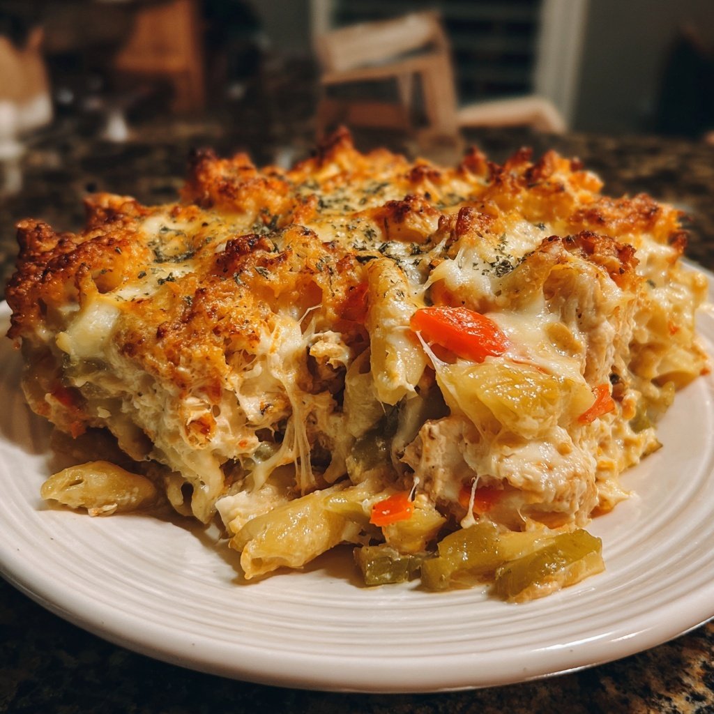 Cajun Cream Cheese Chicken Pasta Bake