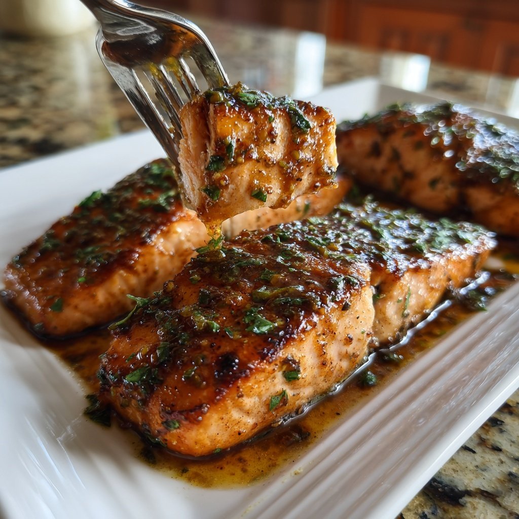 Maple Mustard Glazed Salmon Fillets