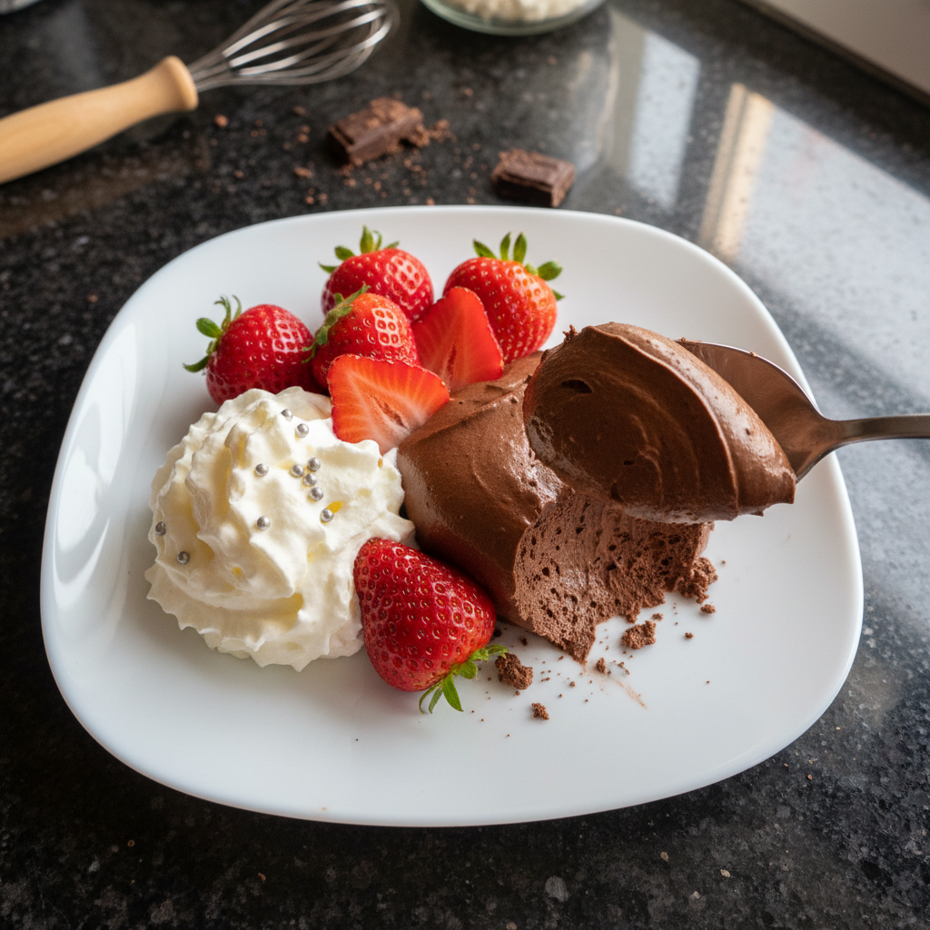 Chocolate Mousse with Strawberries