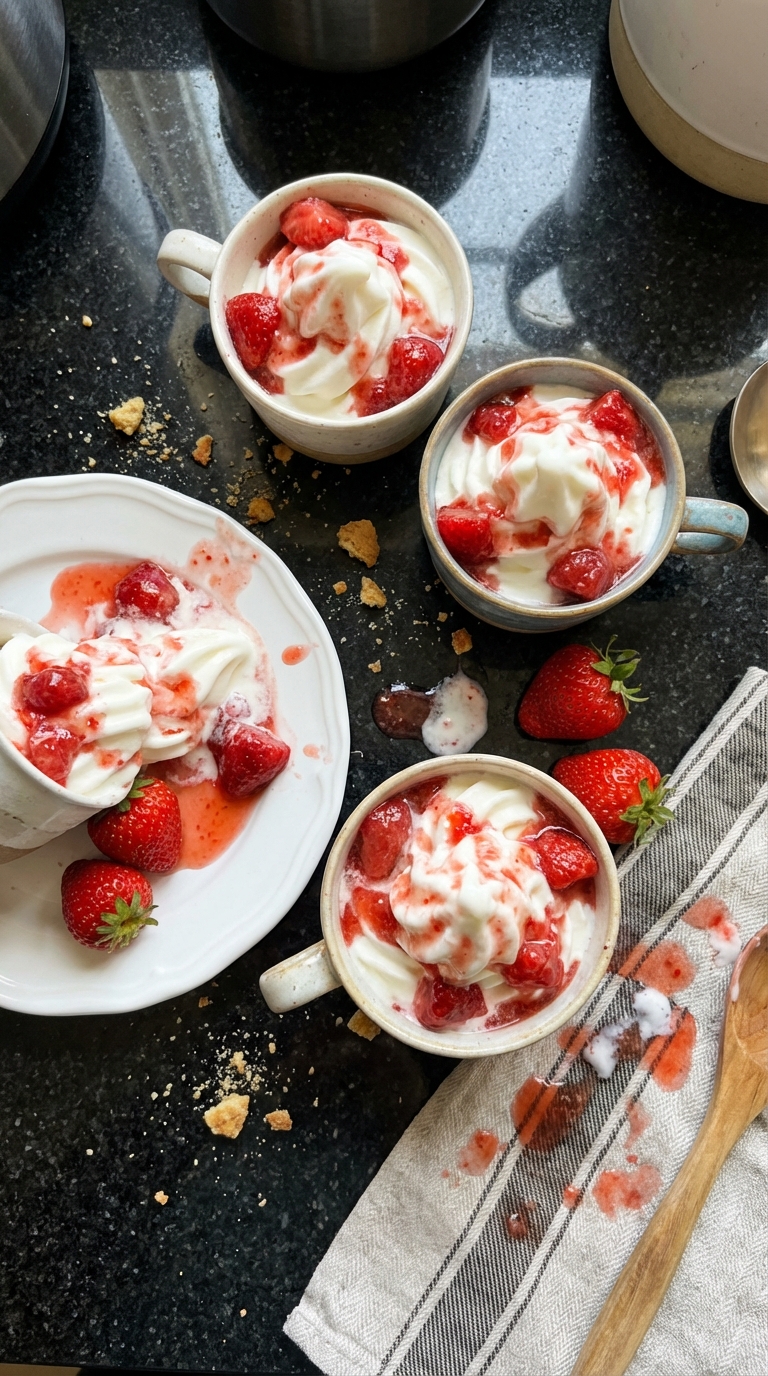 Strawberry-Filled Frozen Yogurt Cups