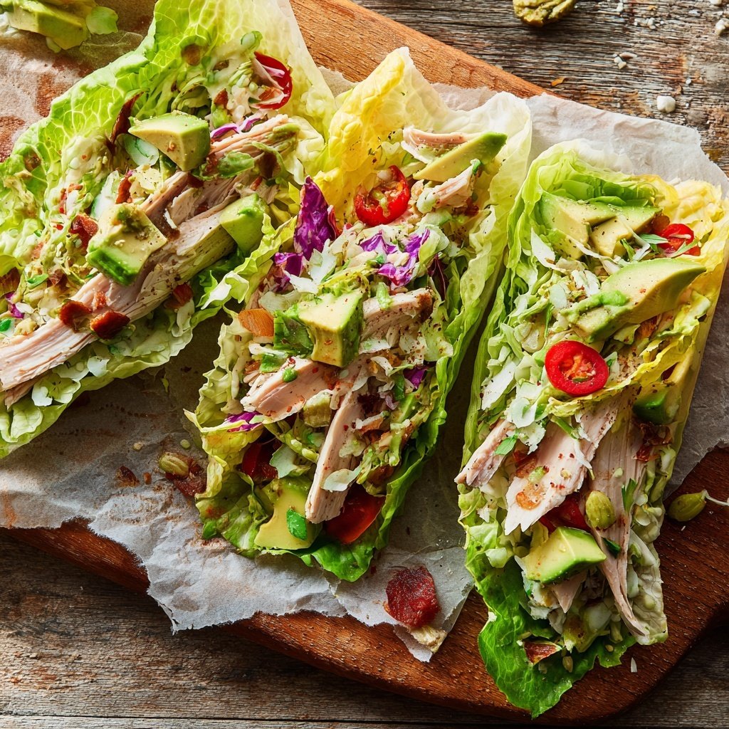 Turkey Avocado Lettuce Wraps