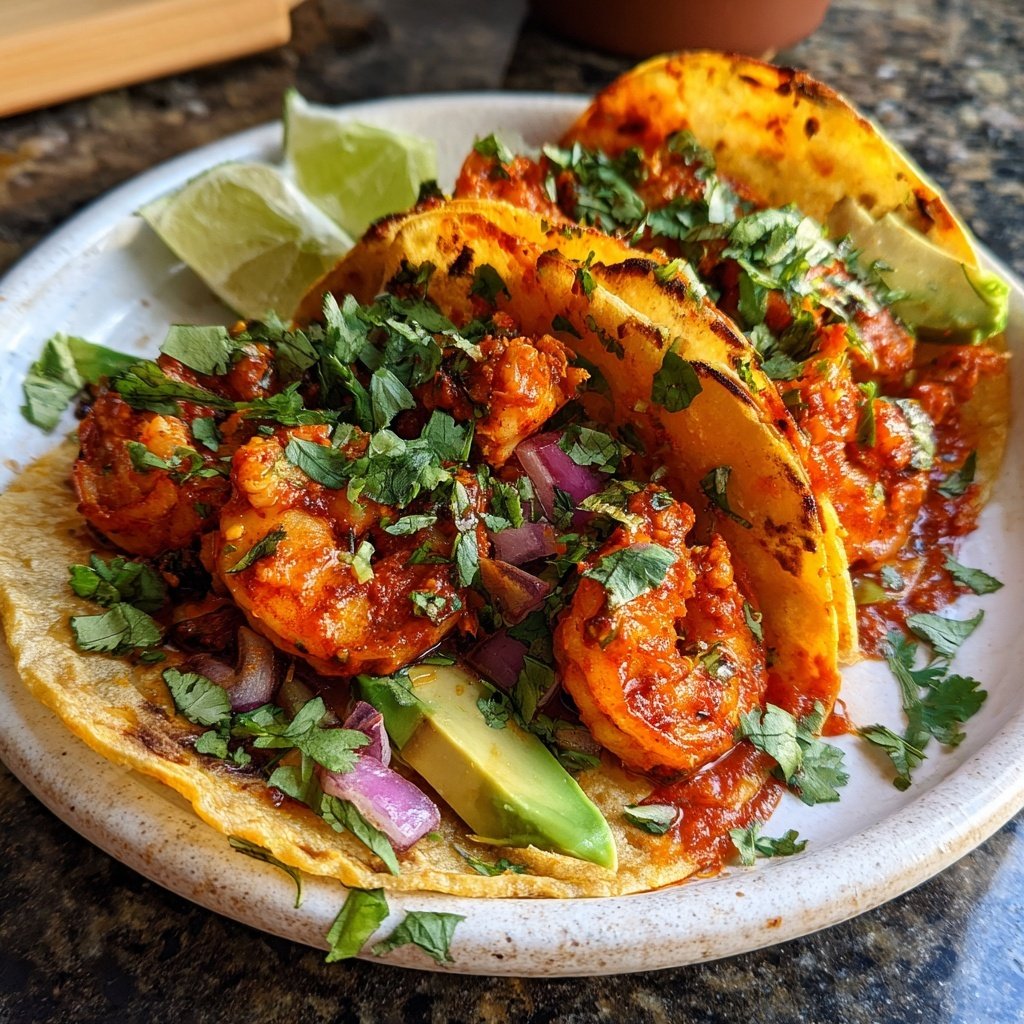 Spicy Garlic Shrimp Tacos