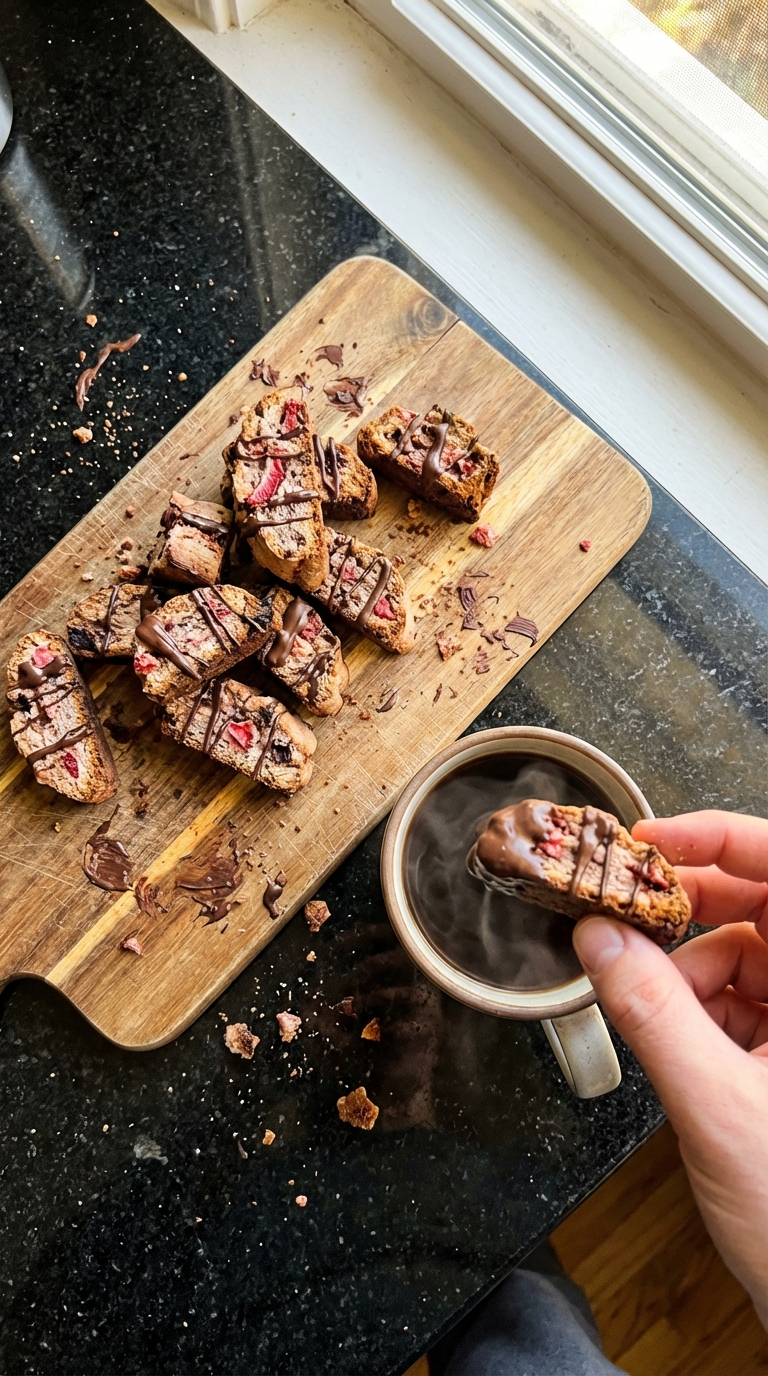 Strawberry Chocolate Biscotti Bites