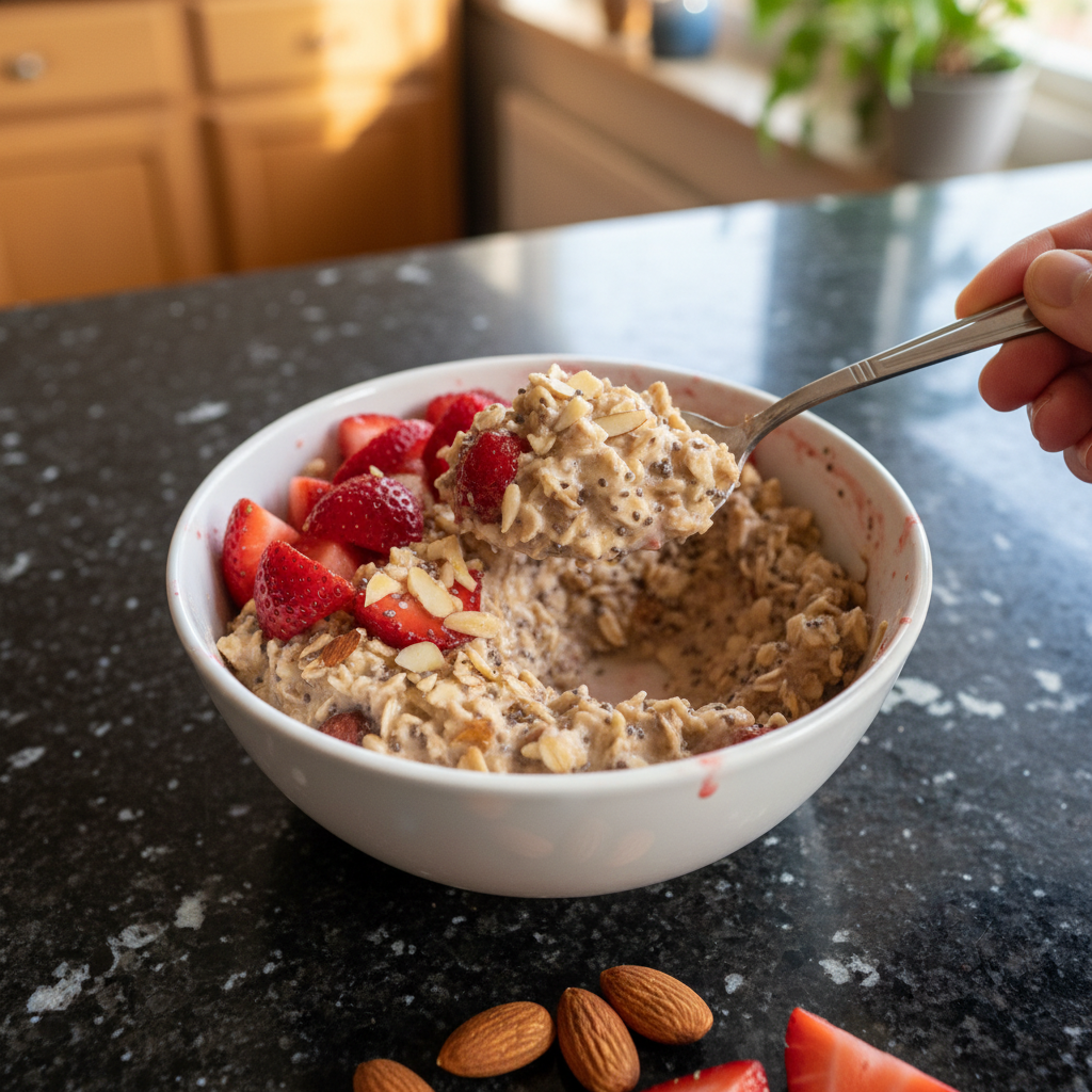 Strawberry Almond Overnight Oats