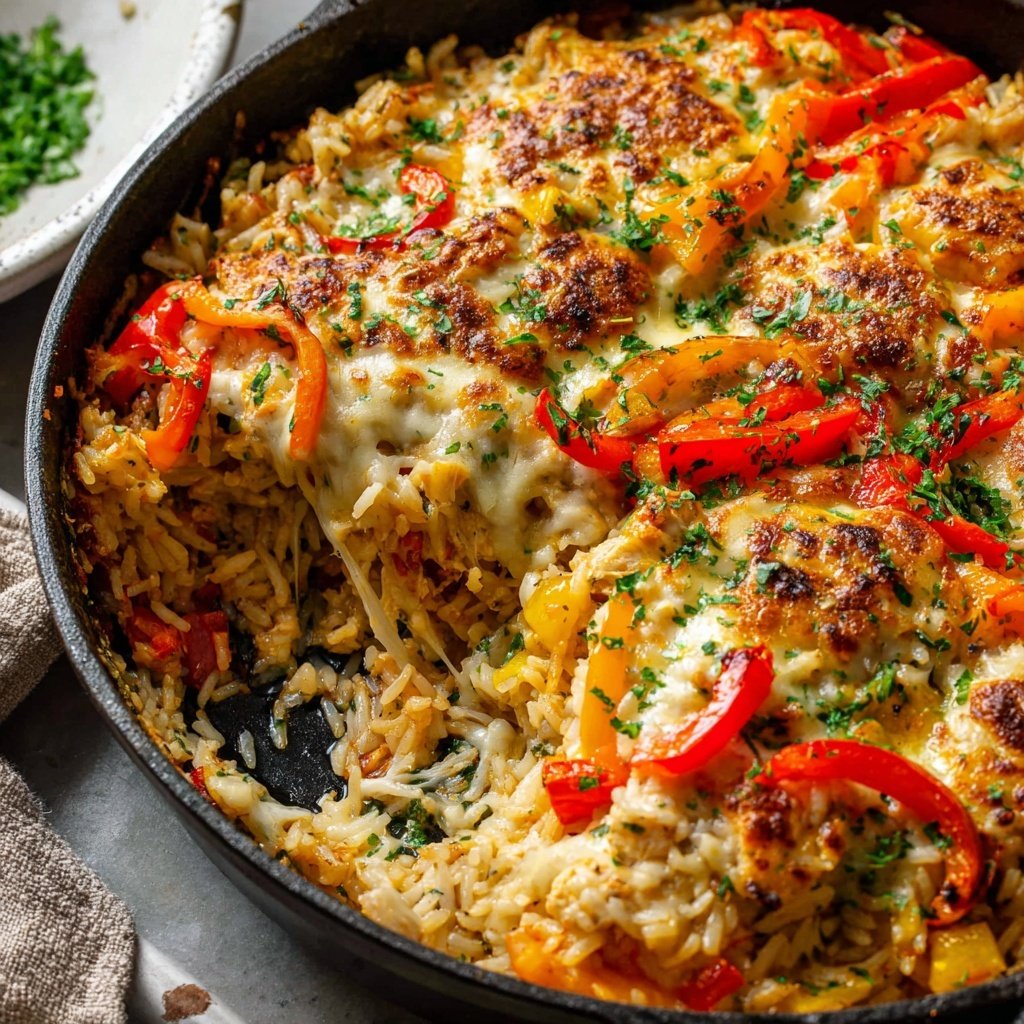 Skillet Chicken Rice Bake