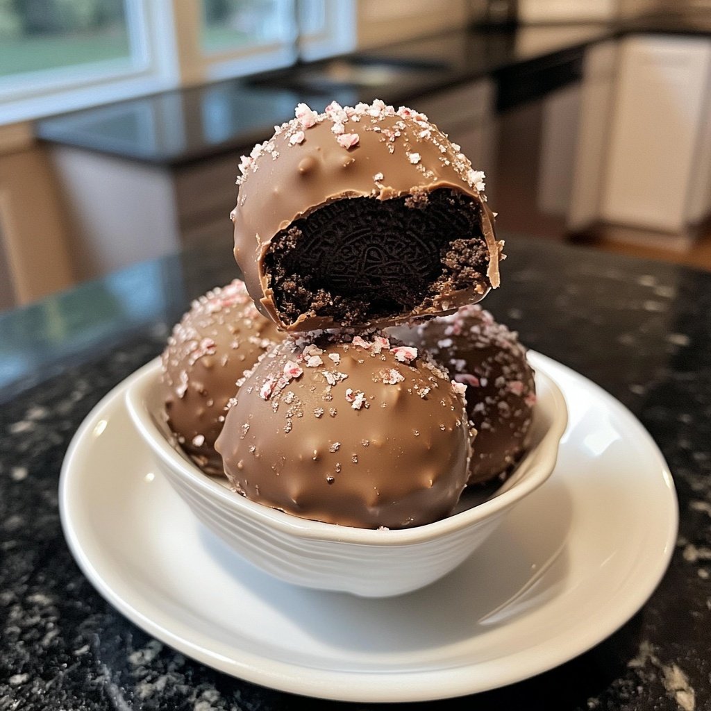 Peppermint Oreo Truffles