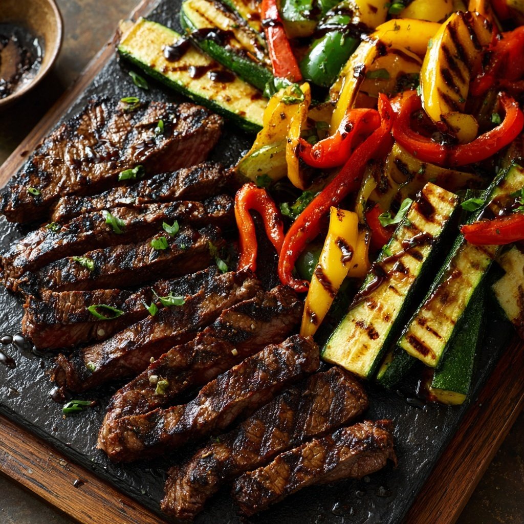 Steak and Grilled Veggie Platter