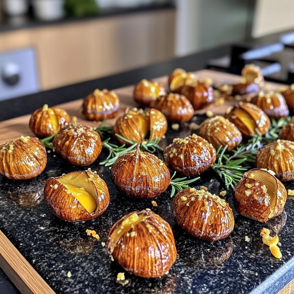 Simple Roasted Chestnuts w/ Butter & Rosemary