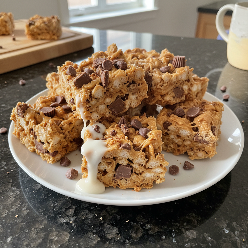 Peanut Butter Reese's Marshmallow Treats