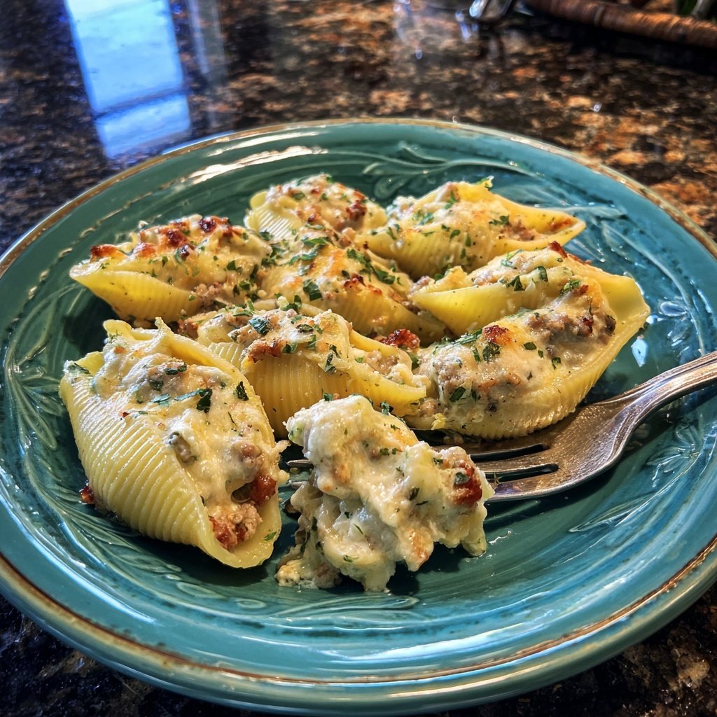 Turkey and Mushroom Stuffed Shells