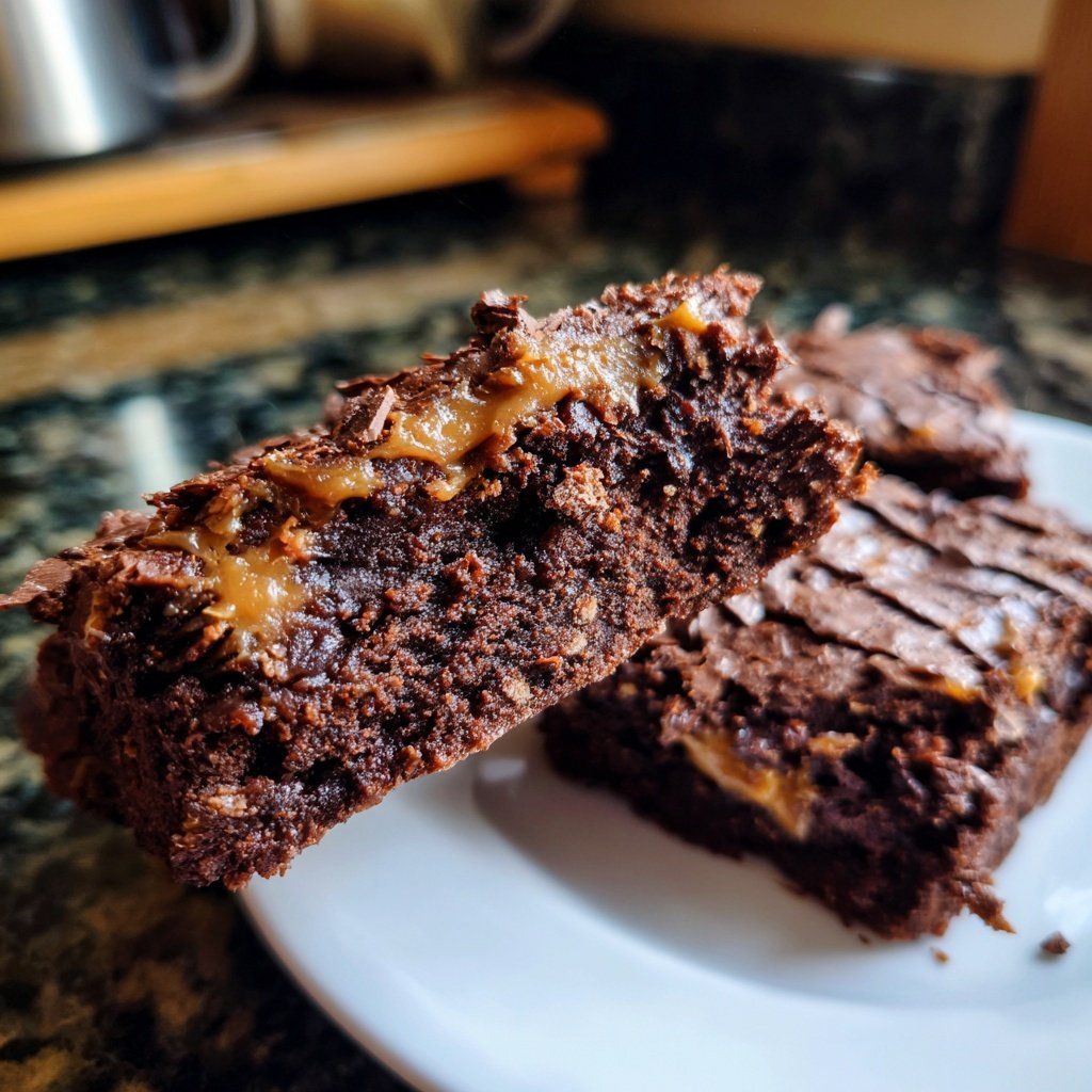 Sourdough Discard Brownies with Dulce Leche