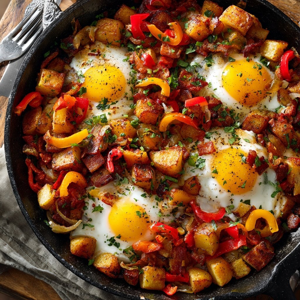 One-Pan Breakfast Skillet with Crispy Potatoes​