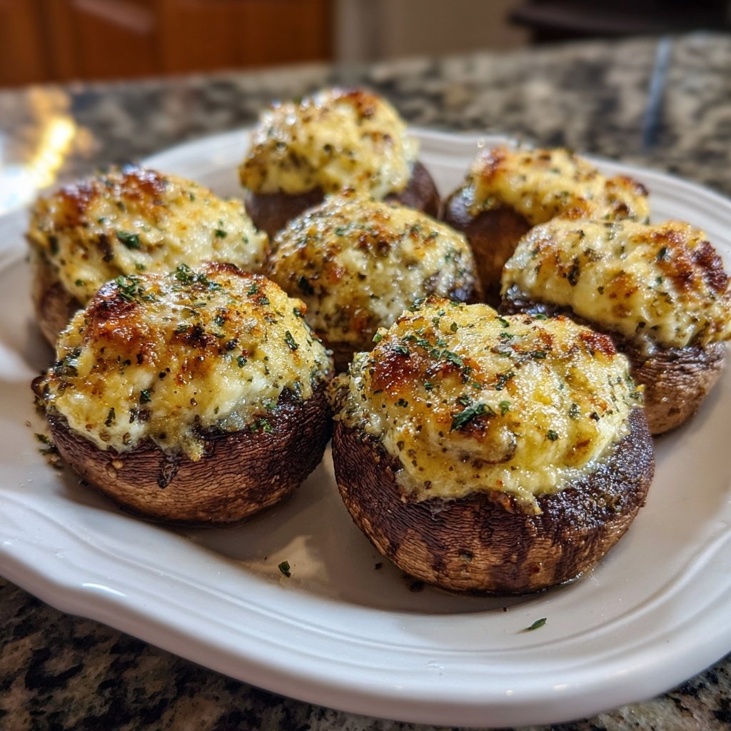 Stuffed Mushrooms with Cream Cheese and Herbs