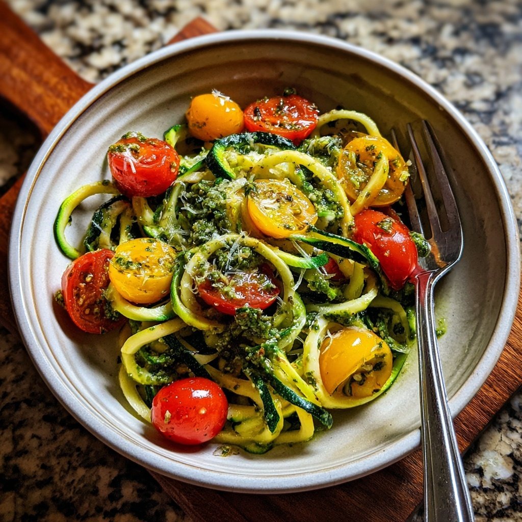 Spring Zoodle Salad with Pesto