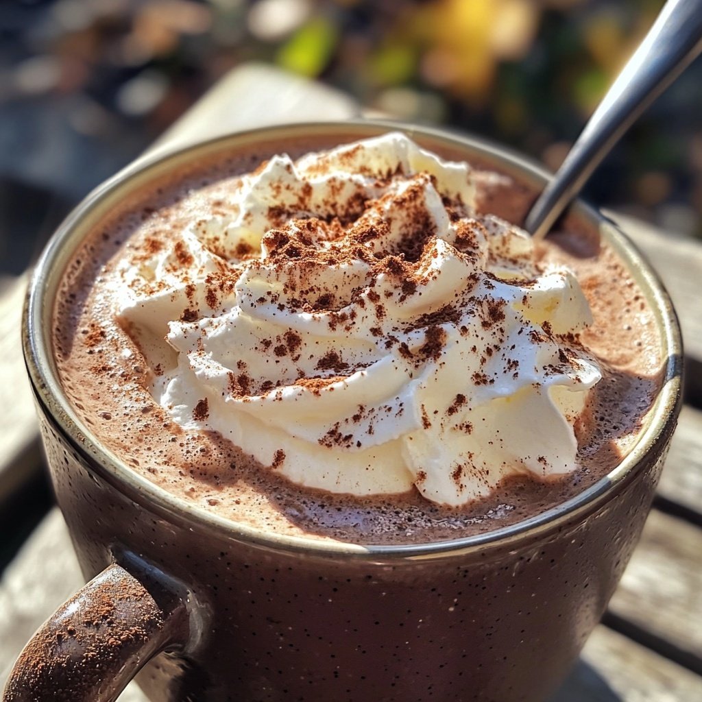 Hot Chocolate with Cinnamon, Vanilla and Whipped Cream