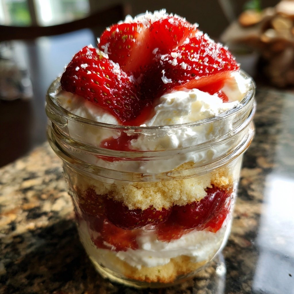 Mason Jar Strawberry Shortcake