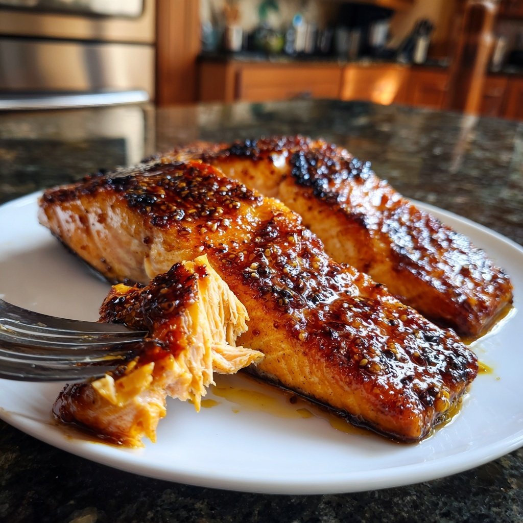 Maple Mustard Glazed Salmon Fillets